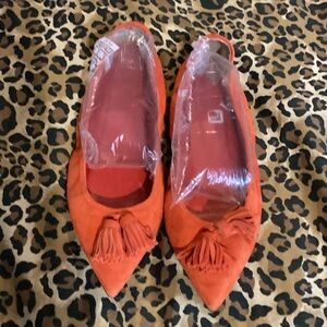 NWOT J. Crew “Lottie” Tassel Ballet Flats in Ripe Papaya